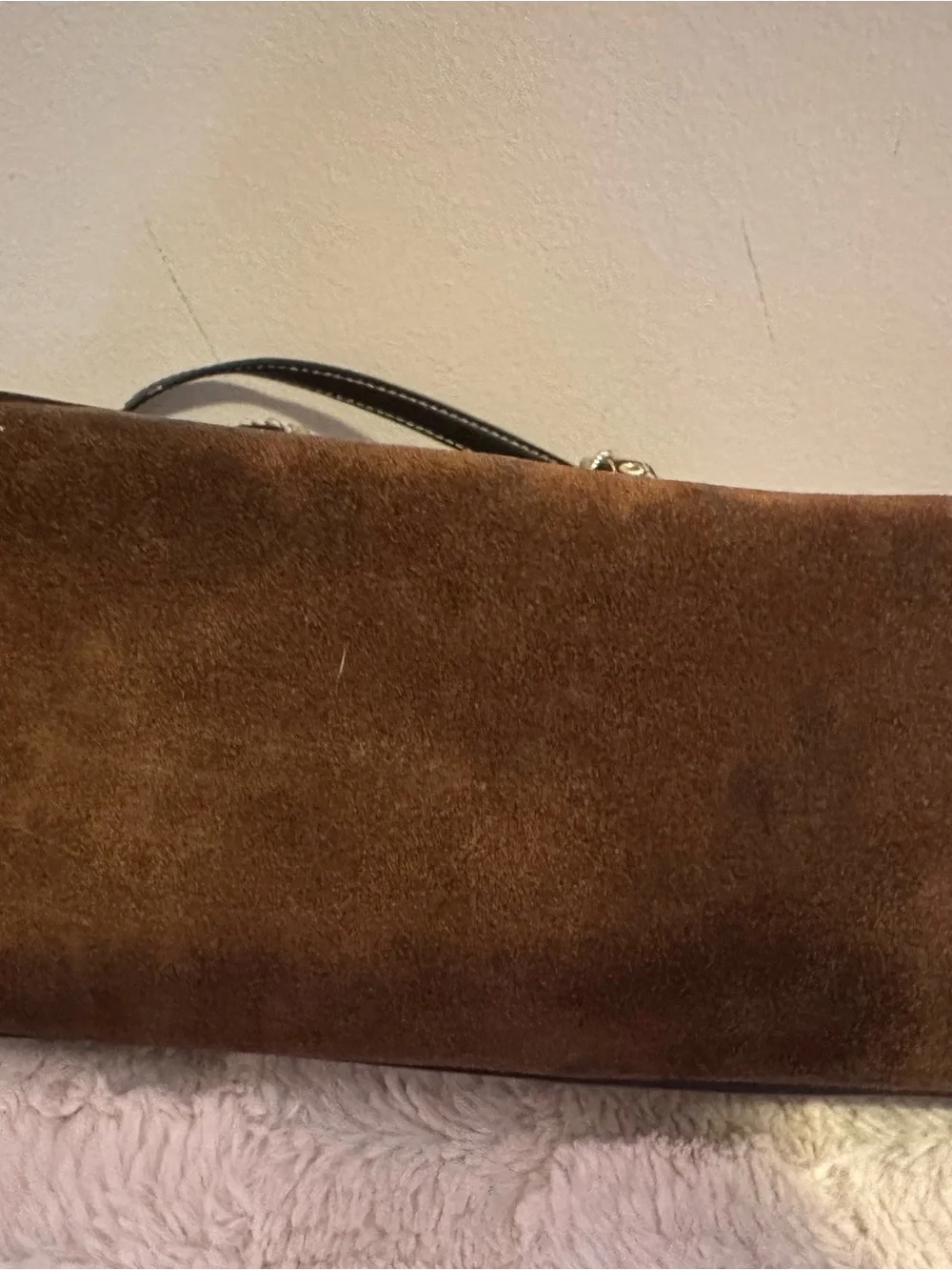 Vintage Coach Hampton Patchwork Tote Bag Brown Suede & Metallic Gold Y2K